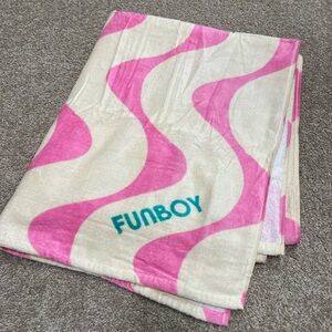 68x30” FUNBOY Poolside Leisure Club Beach Towel pink beige